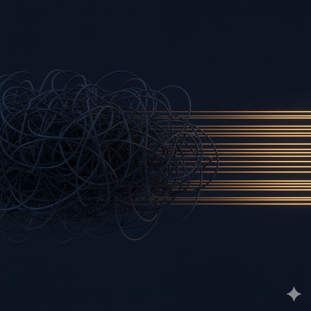 Abstract geometric lines representing complexity